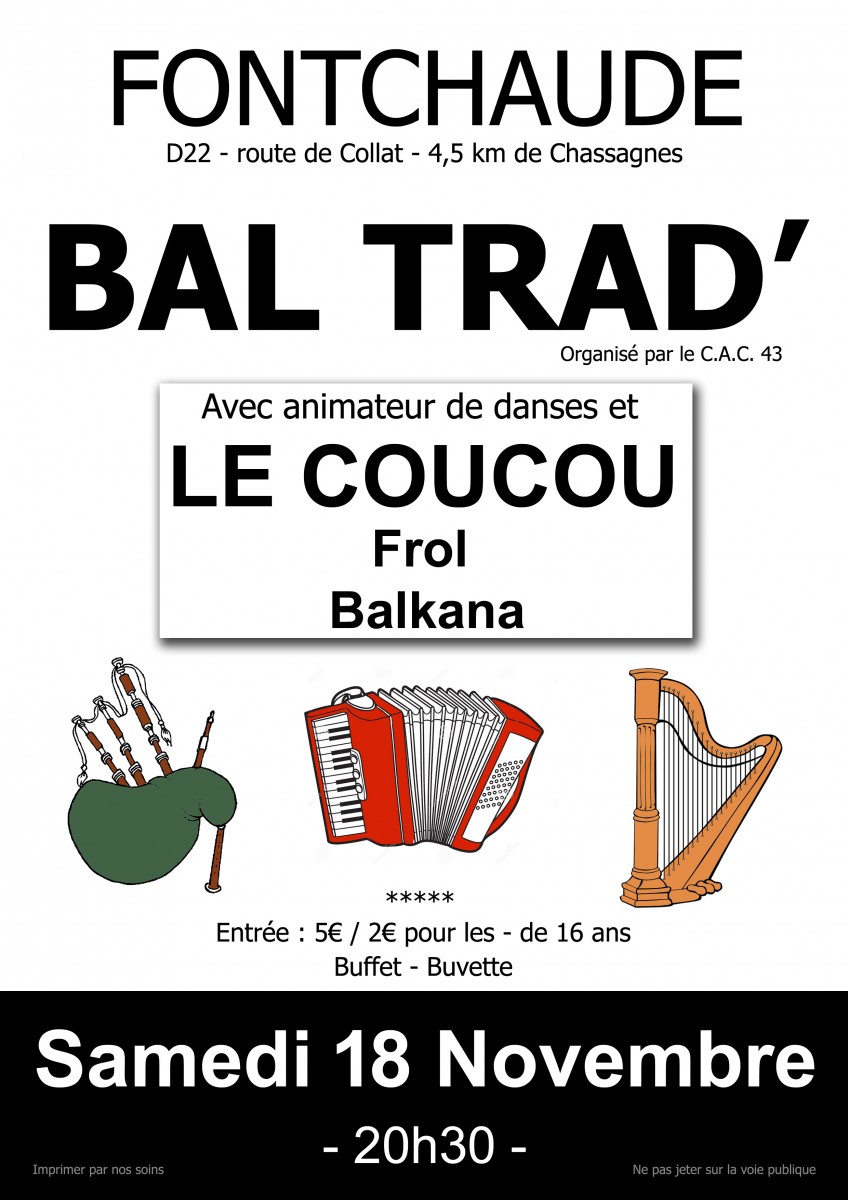 Bal trad à Fontchaude (Chassagnes) près de Paulhaguet