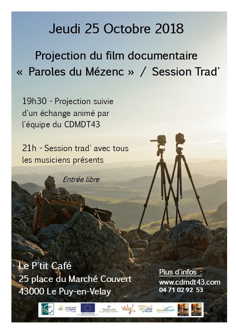 Projection film « Paroles du Mézenc » + Session Trad’ au Puy en Velay
