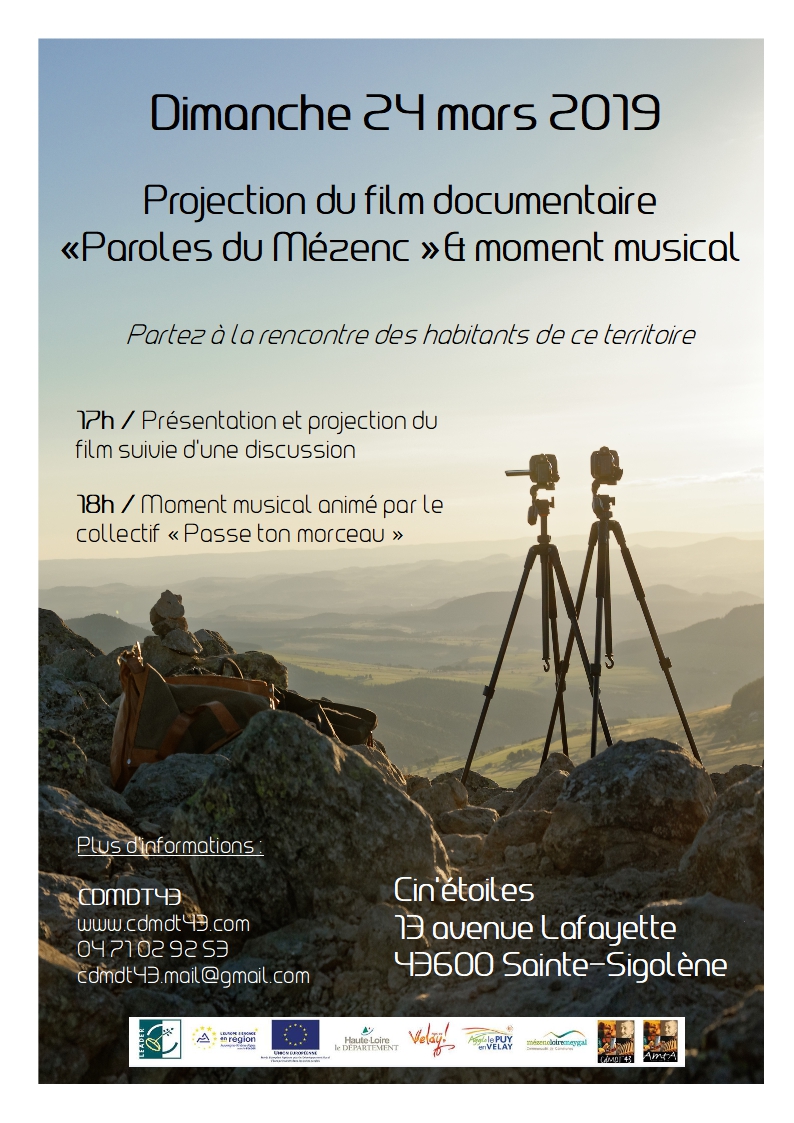 Projection du film documentaire « Paroles du Mézenc » & moment musical