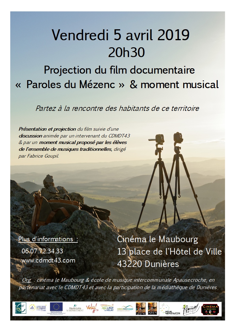 Projection du film « Paroles du Mézenc » & moment musical (Dunières)