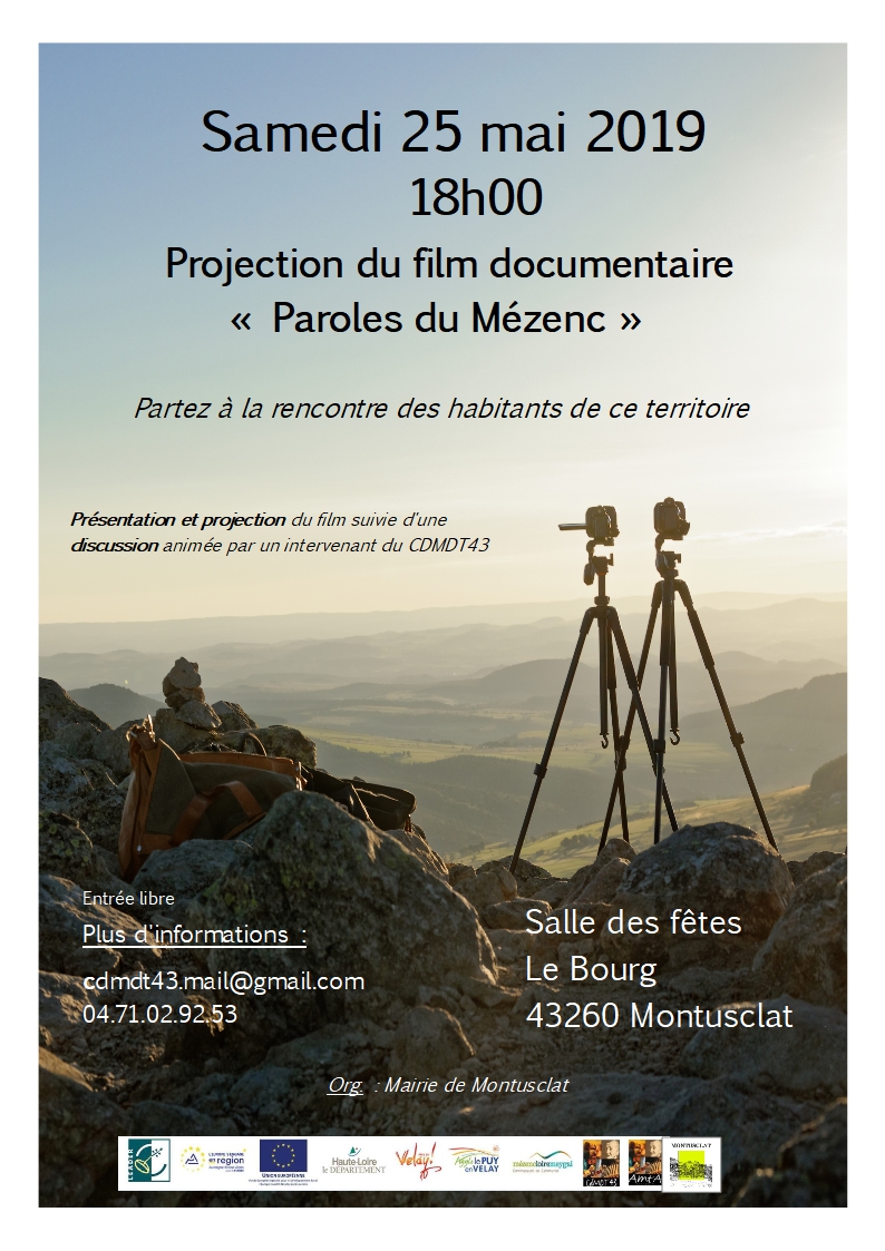 Projection du film « Paroles du Mézenc » (Montusclat)